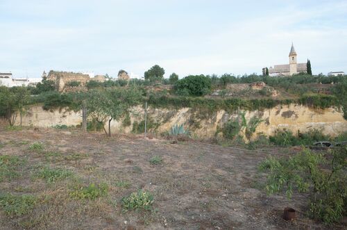 Restos de la muralla del frente norte (8) del recinto de Sanlucar la Mayor