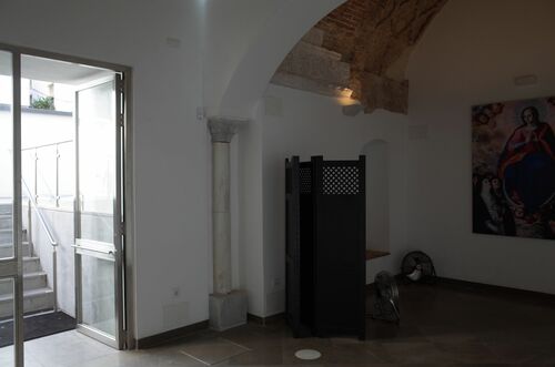 Alhanía oriental de la posible sala de reposo del hammam de la calle Baños de Sevilla